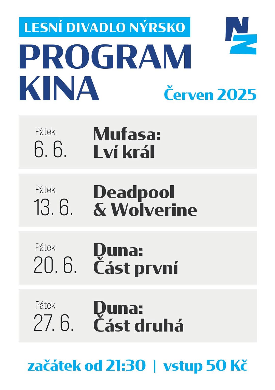 Kino červen 2025