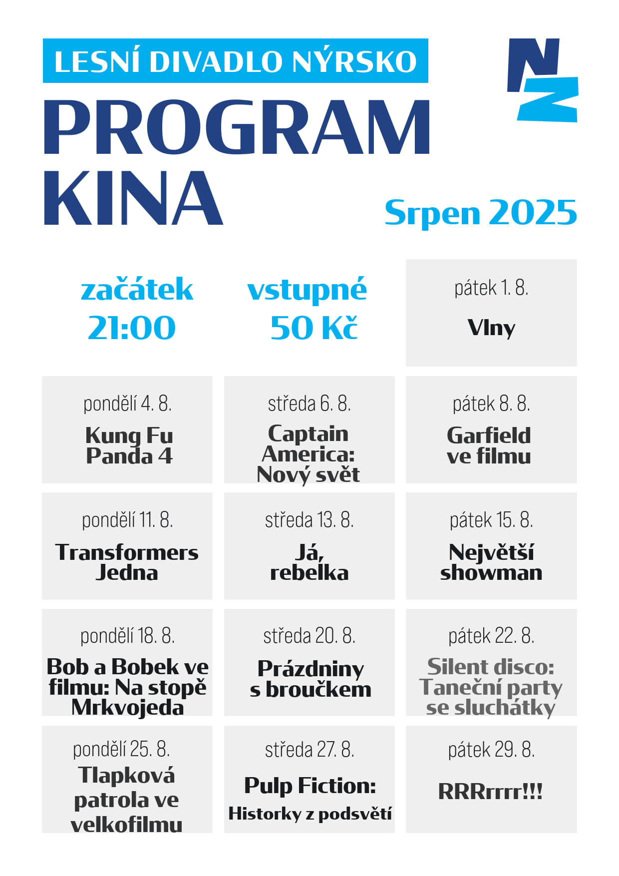 Kino srpen 2025