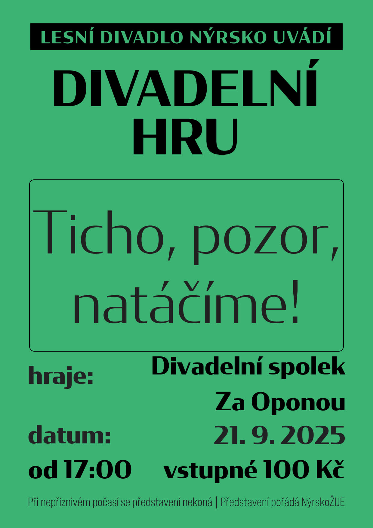 Divadelní spolek Za Oponou: Ticho, pozor, natáčíme!