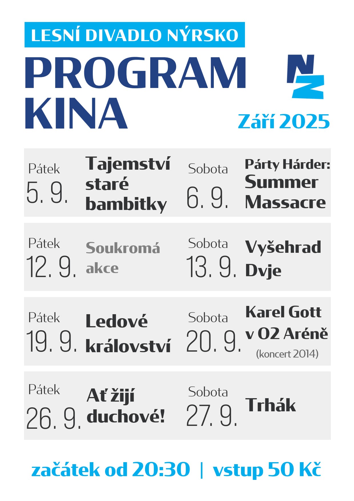 Kino září 2025